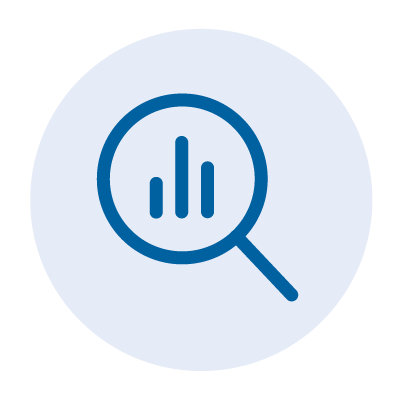 Icon Verpackungsprozess analysieren Icon Lupe